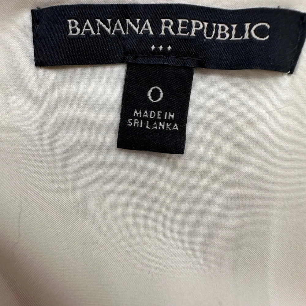 Banana Republic Women Cream Cotton Linen Wide Leg Belted Jumpsuit Size 0 Classic
